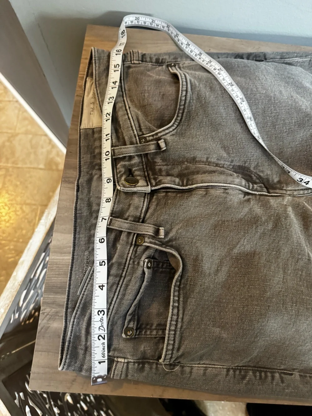 rag & bone Men's Slim Straight Jeans in Charcoal